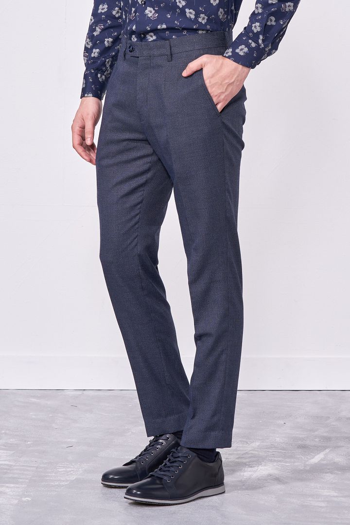SST&C Denim Blue Slim Fit Suit Trousers | 0212009001  (Outlet)_4