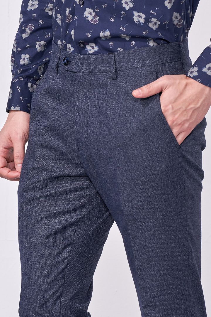 SST&C Denim Blue Slim Fit Suit Trousers | 0212009001  (Outlet)_5