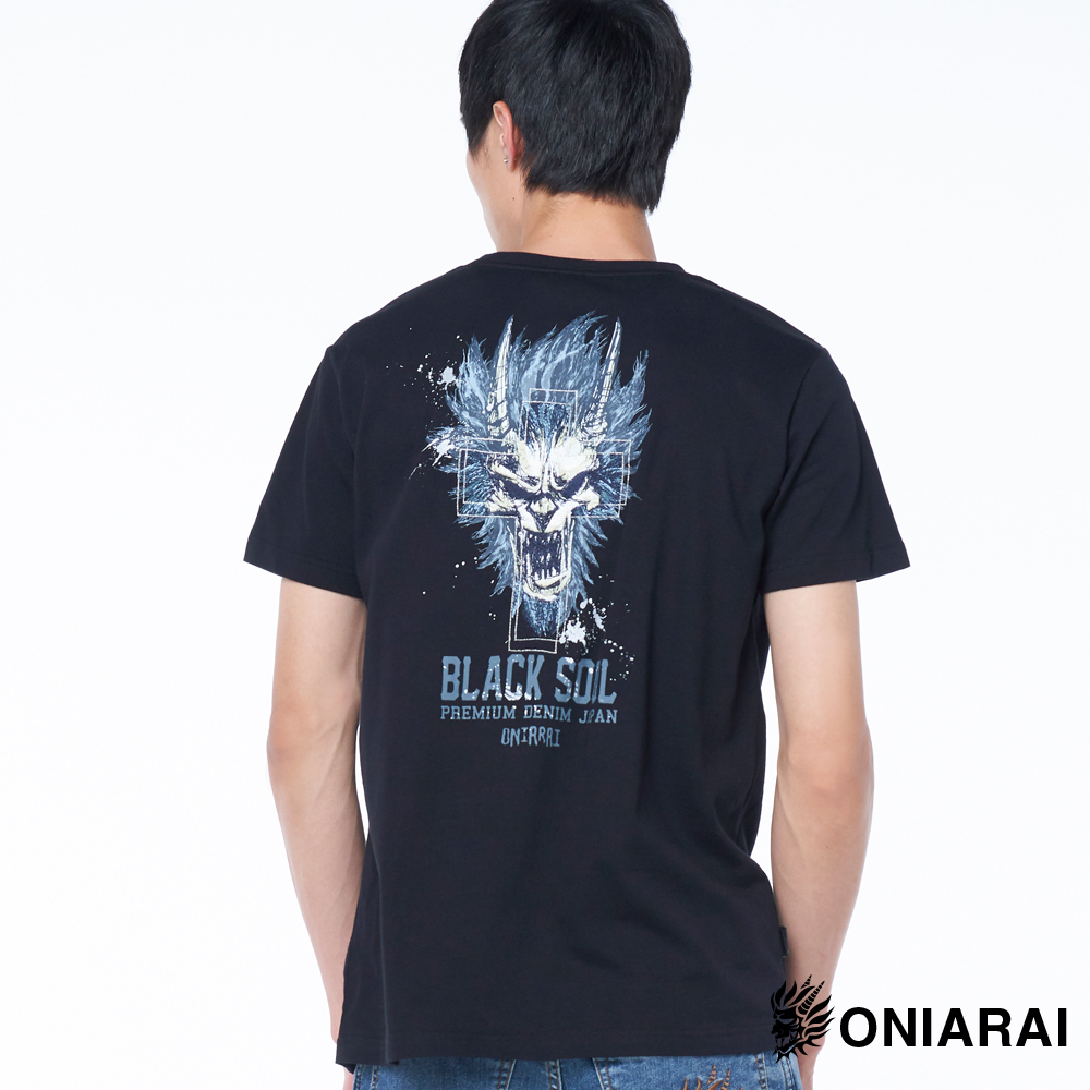 經典墨繪爆裂鬼文字短tee 黑 Blue Way 鬼洗い Blueway 鬼洗い官方網站