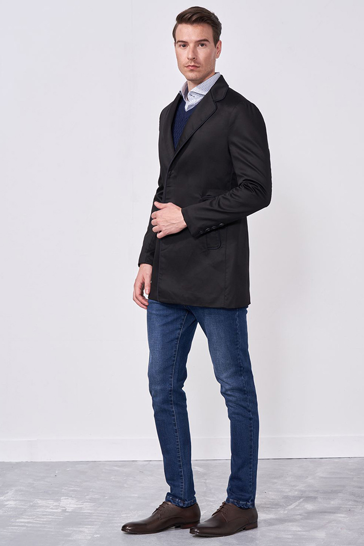 SST&C Black Trench Coat | 0612009004  (Outlet)_1