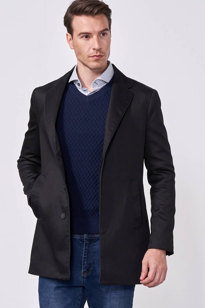 SST&C Black Trench Coat | 0612009004  (Outlet)_2
