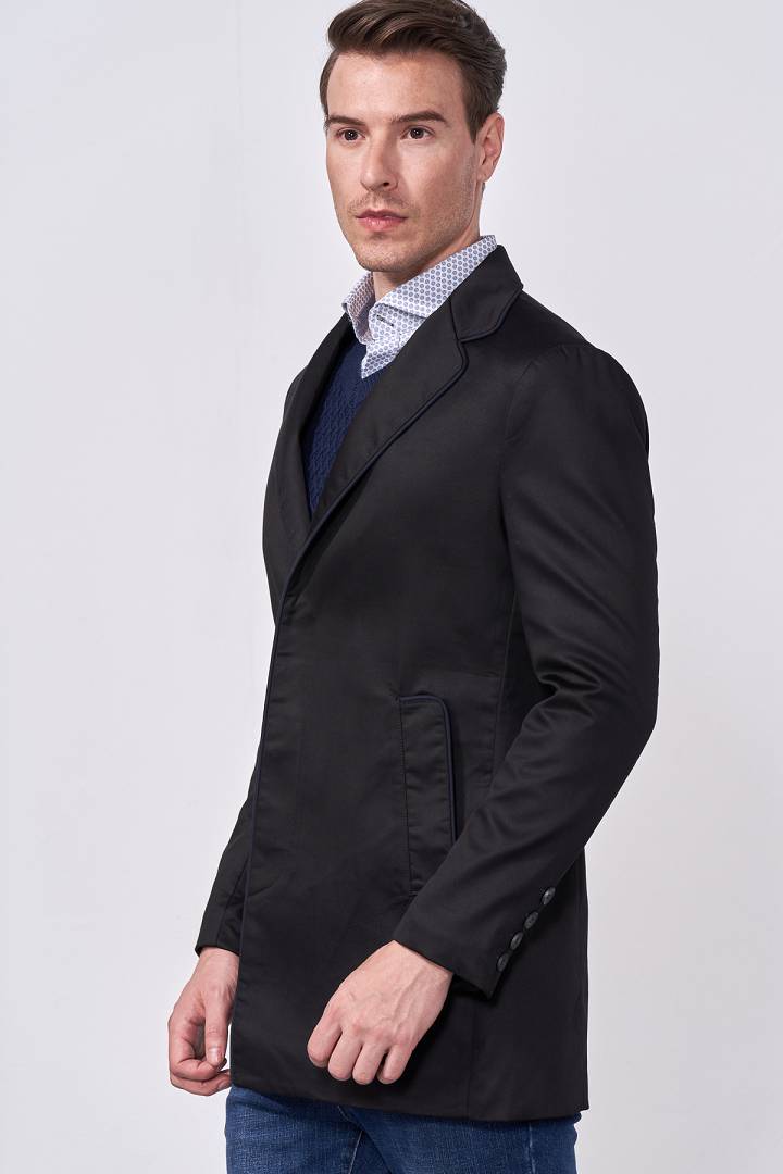 SST&C Black Trench Coat | 0612009004  (Outlet)_3