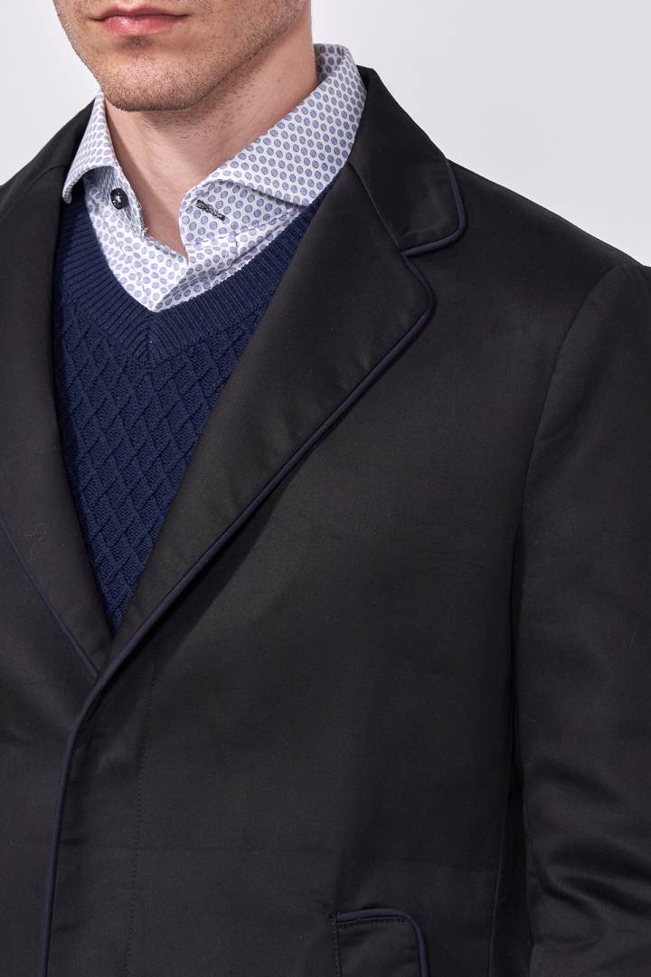 SST&C Black Trench Coat | 0612009004  (Outlet)_5