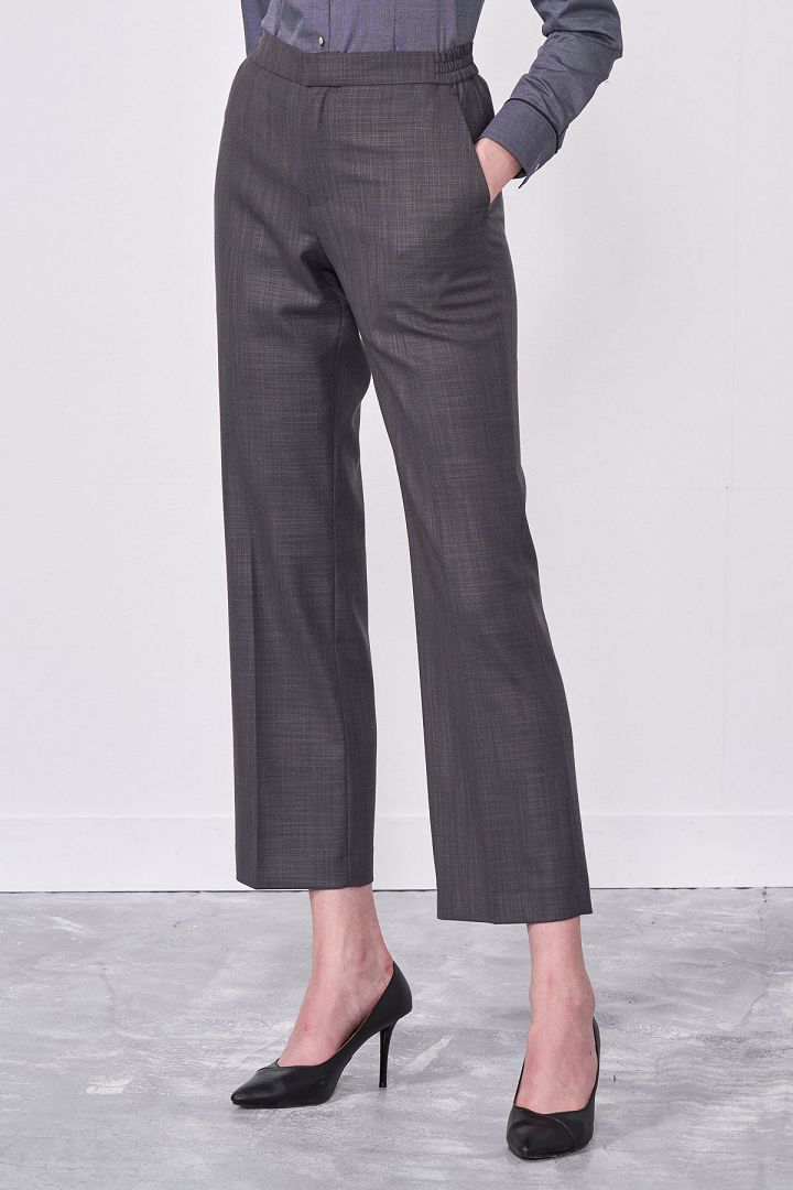 SST&C Women'S Rock Gray Wide Hem Straight Suit Trousers | 7262009005  (Outlet)_4
