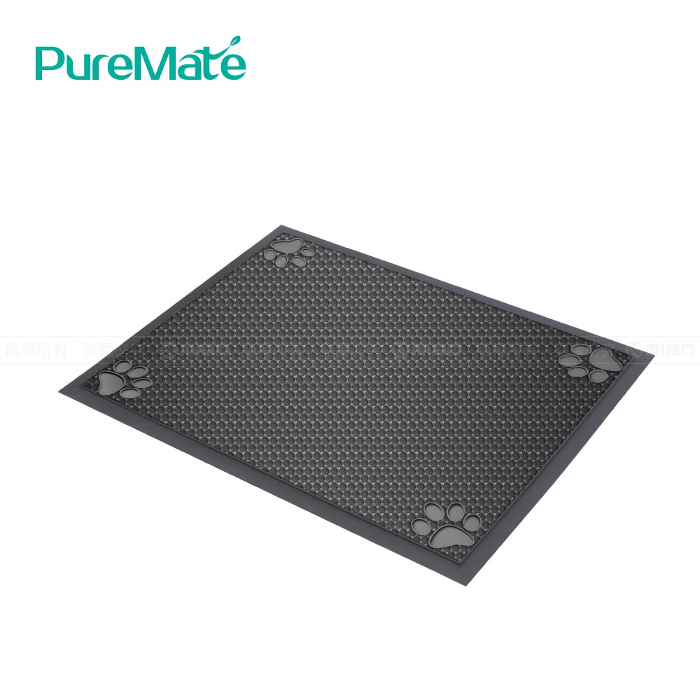 毛小孩 門口墊 貓砂墊 落砂墊 腳踏墊 58X46 灰【PureMate 普優美特】_1