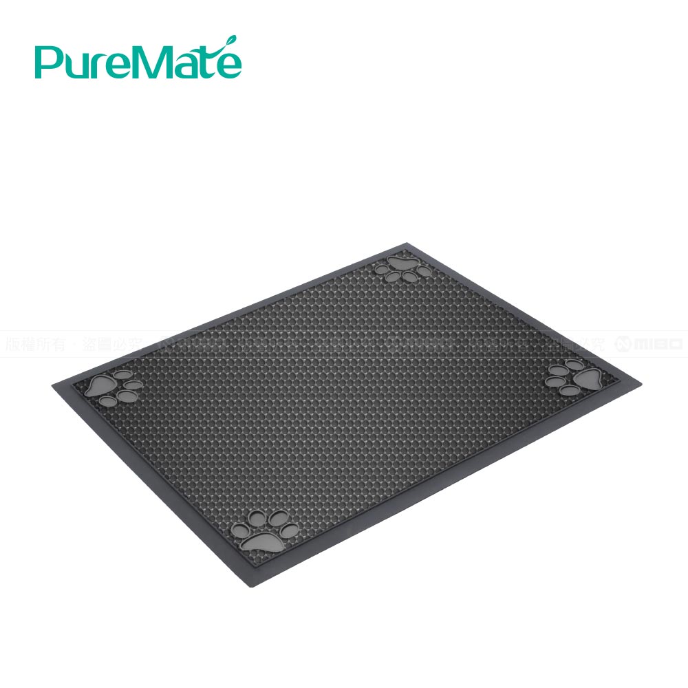 毛小孩 門口墊 貓砂墊 落砂墊 腳踏墊 58X46 灰【PureMate 普優美特】_2