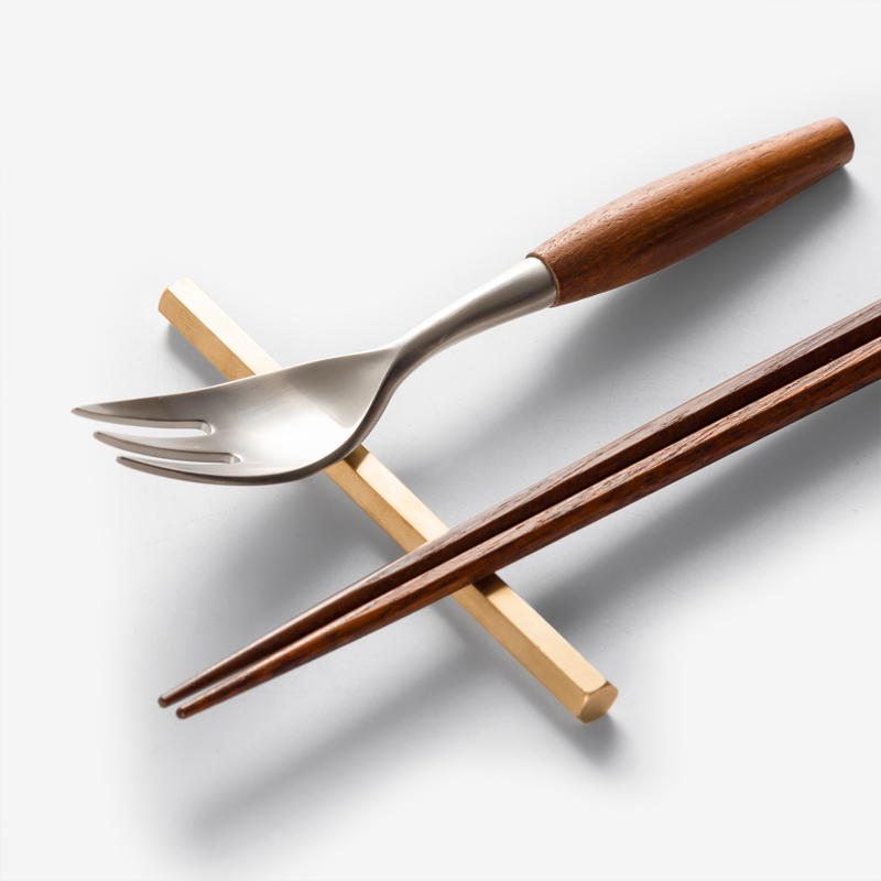 WAGA Matte 8cm Hexagonal Prism Copper Chopstick Rest_3