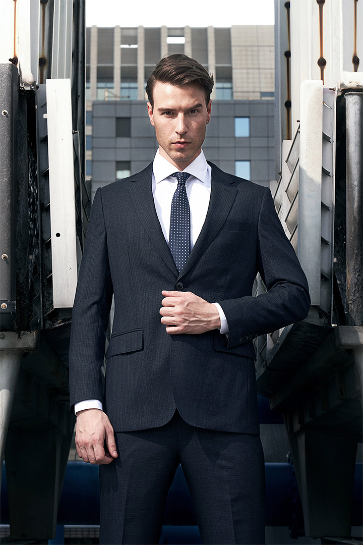 SST&C #Milan Series  Gray Textured Slim Fit Suit Jacket | 0112010003  (Outlet)_2