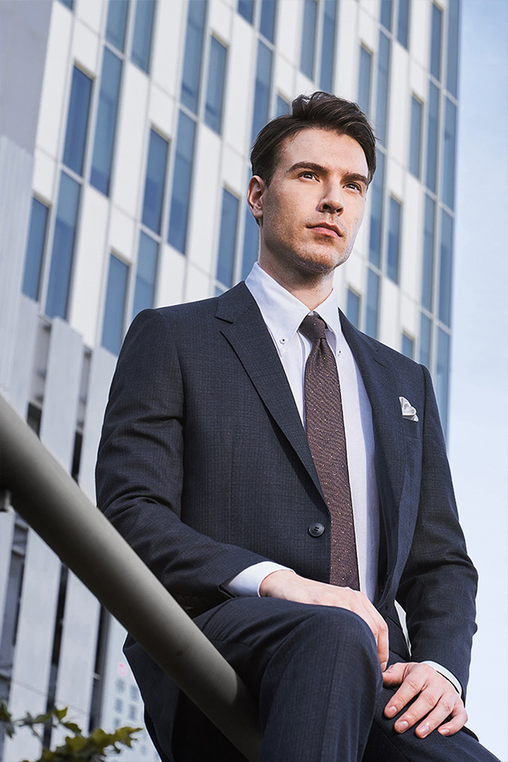SST&C #Milan Series  Gray Textured Slim Fit Suit Jacket | 0112010003  (Outlet)_3