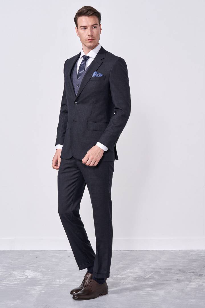 SST&C #Milan Series  Gray Textured Slim Fit Suit Jacket | 0112010003  (Outlet)_6