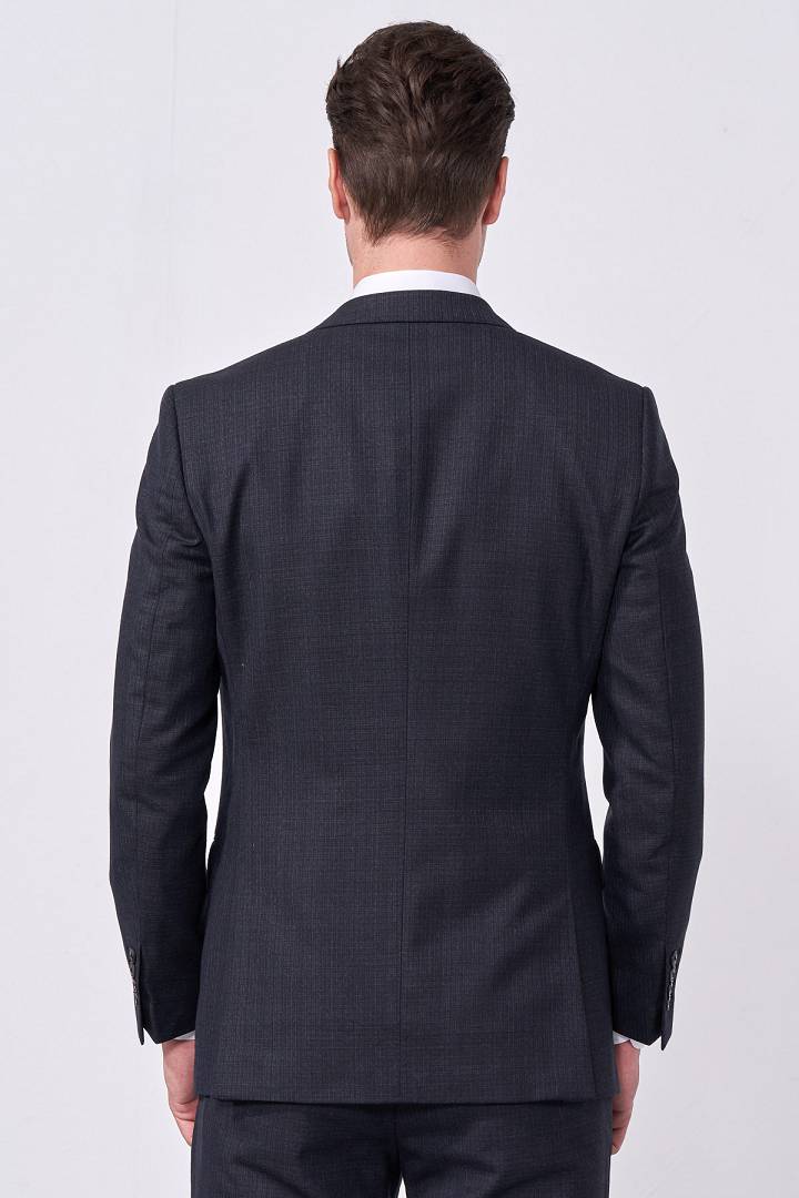 SST&C #Milan Series  Gray Textured Slim Fit Suit Jacket | 0112010003  (Outlet)_9