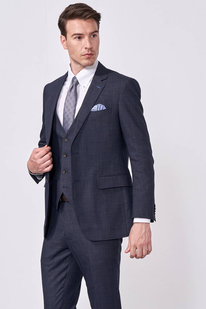 SST&C Iron Gray Textured Slim Fit Suit Jacket | 0112010009  (Outlet)_1