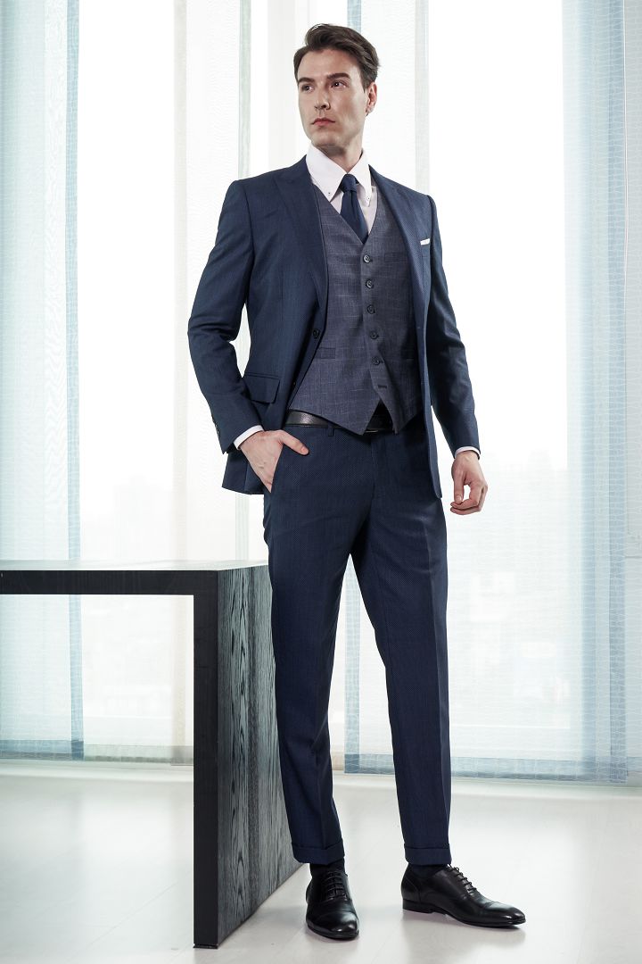 SST&C #Milan Series  Navy Slim Fit Suit Trousers | 0212010001  (Outlet)_5