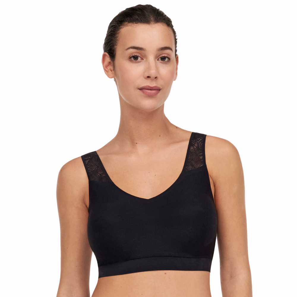 【Chantelle Lab】蕾絲V領無痕內衣>XS-XXL>黑色(11G10_011)【Soft Stretch】_0