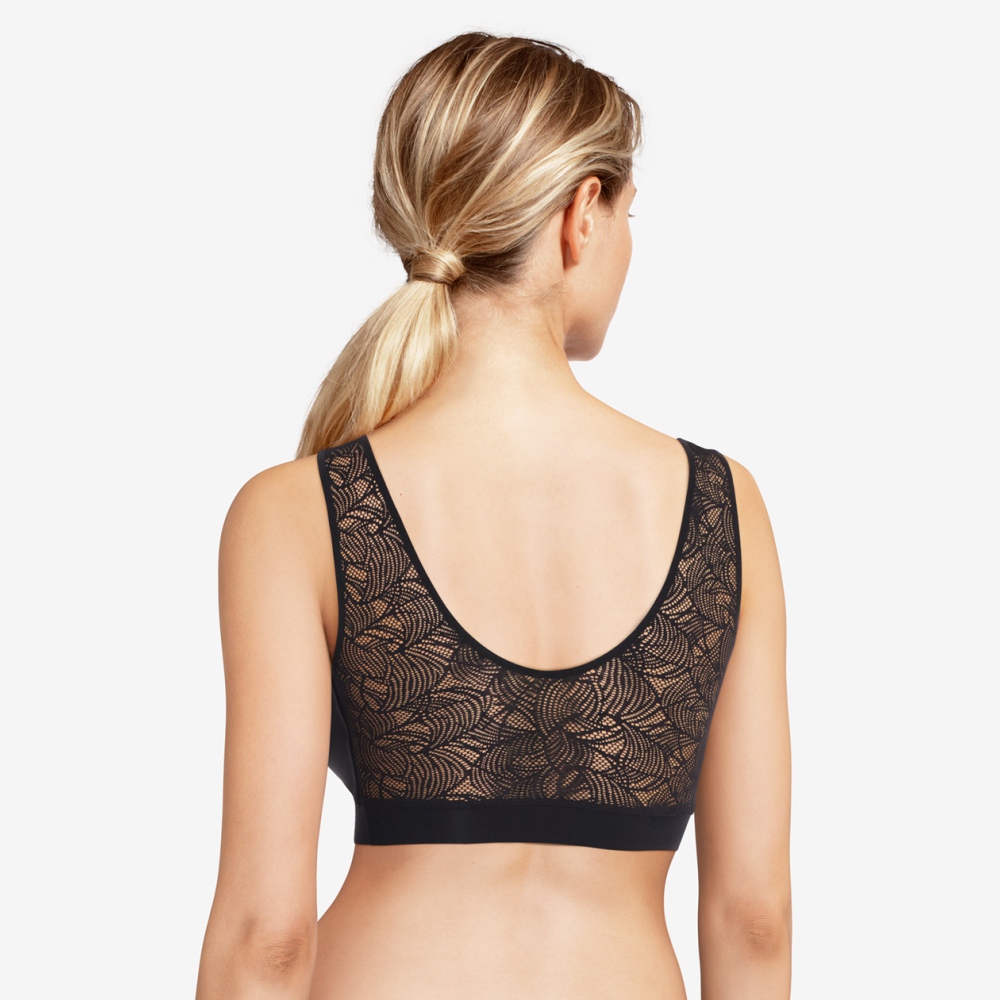 【Chantelle Lab】蕾絲V領無痕內衣>XS-XXL>黑色(11G10_011)【Soft Stretch】_4
