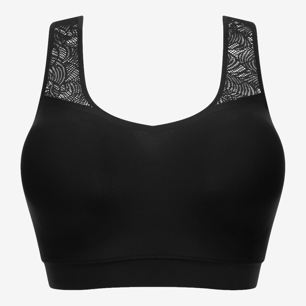【Chantelle Lab】蕾絲V領無痕內衣>XS-XXL>黑色(11G10_011)【Soft Stretch】_5