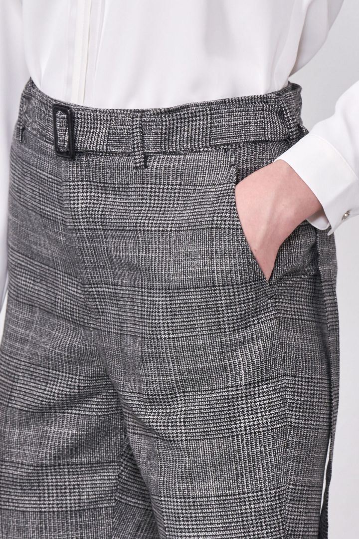 SST&C Women'S Gray Textured Straight Suit Trousers | 7262010005  (Outlet)_9