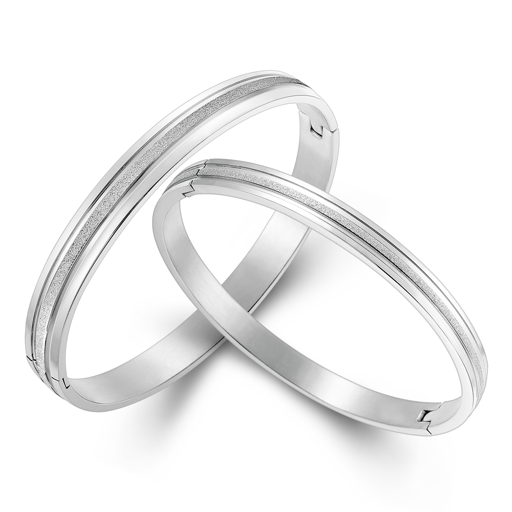 GIUMKA 白鋼手環 閃耀珍愛情侶手環刻字 銀色款 情人節 禮物 推薦 單個價格 MB00465_0