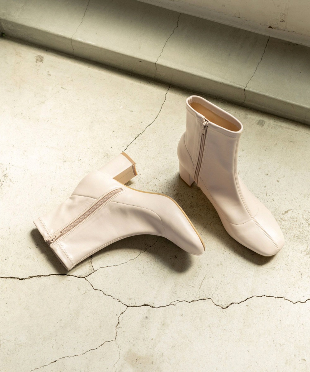 Global Work女減壓輕盈系列皮革麂皮高跟短靴 四色 Dot St Tw