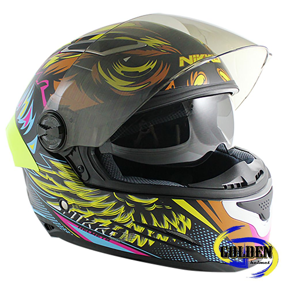 NIKKO N802S #3 黑黃粉 全罩式安全帽 (內藏墨鏡)【此商品非現貨下單7~14個工作天到貨，如有急用請勿下單或連繫LINE客服確認庫存】_3