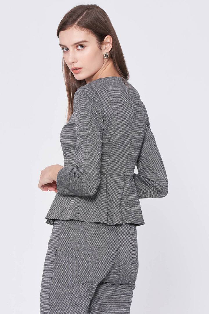 SST&C #Online Exclusive  Women'S Gray Round Neck Waist Pleated Top | 7662010003  (Outlet)_7