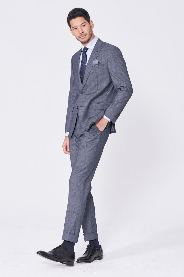 SST&C Gray Windowpane Slim Fit Suit Jacket | 0112011004  (Outlet)_4