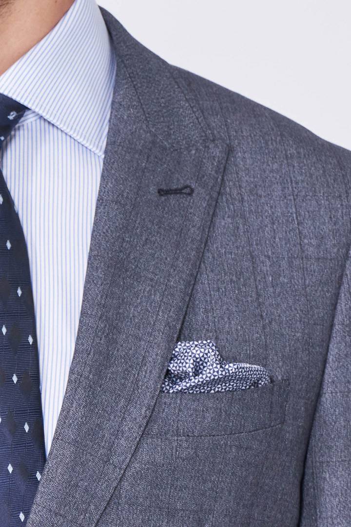 SST&C Gray Windowpane Slim Fit Suit Jacket | 0112011004  (Outlet)_7