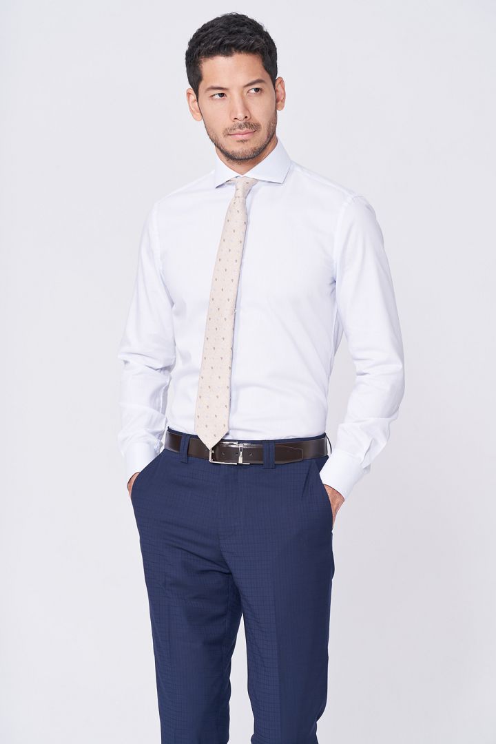 SST&C Navy Concealed Check Pattern Tailor Suit Trousers | 0212011002  (Outlet)_3