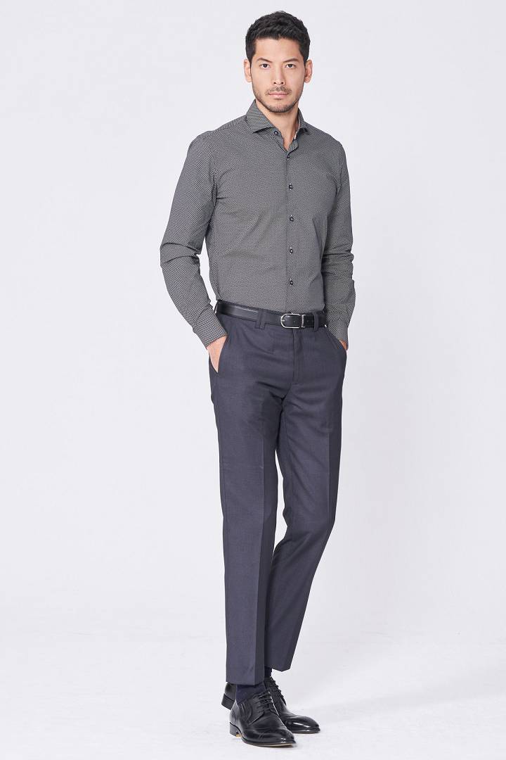 SST&C Beige Geometric Print Stretch Shirt | 0312011002  (Outlet)_5