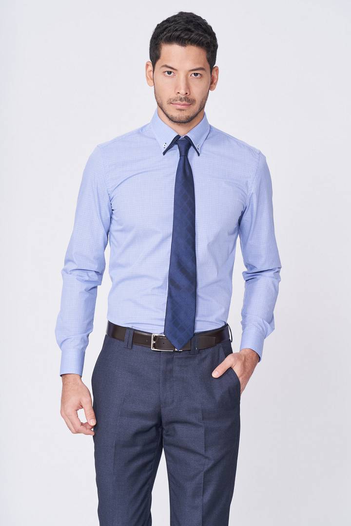 SST&C Blue Shirt With Contrasting Collar Design | 0312011006  (Outlet)_1