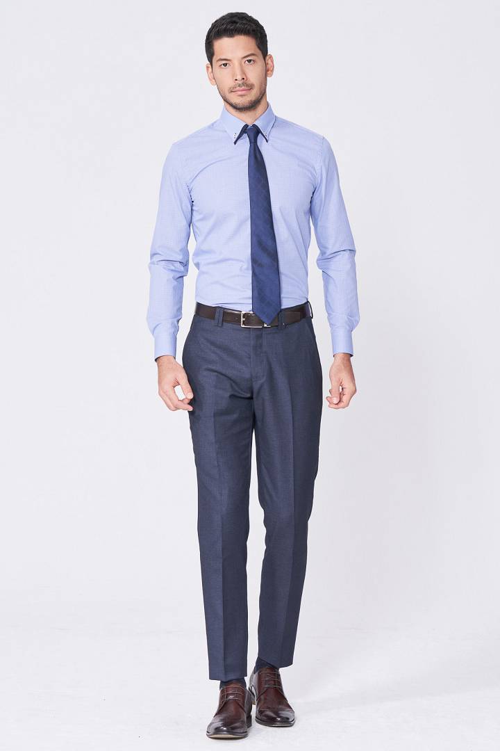 SST&C Blue Shirt With Contrasting Collar Design | 0312011006  (Outlet)_3