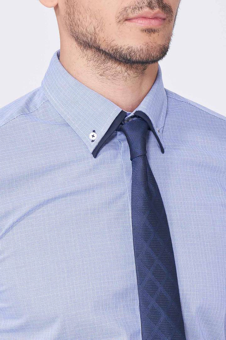 SST&C Blue Shirt With Contrasting Collar Design | 0312011006  (Outlet)_4