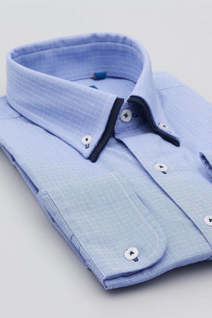 SST&C Blue Shirt With Contrasting Collar Design | 0312011006  (Outlet)_6