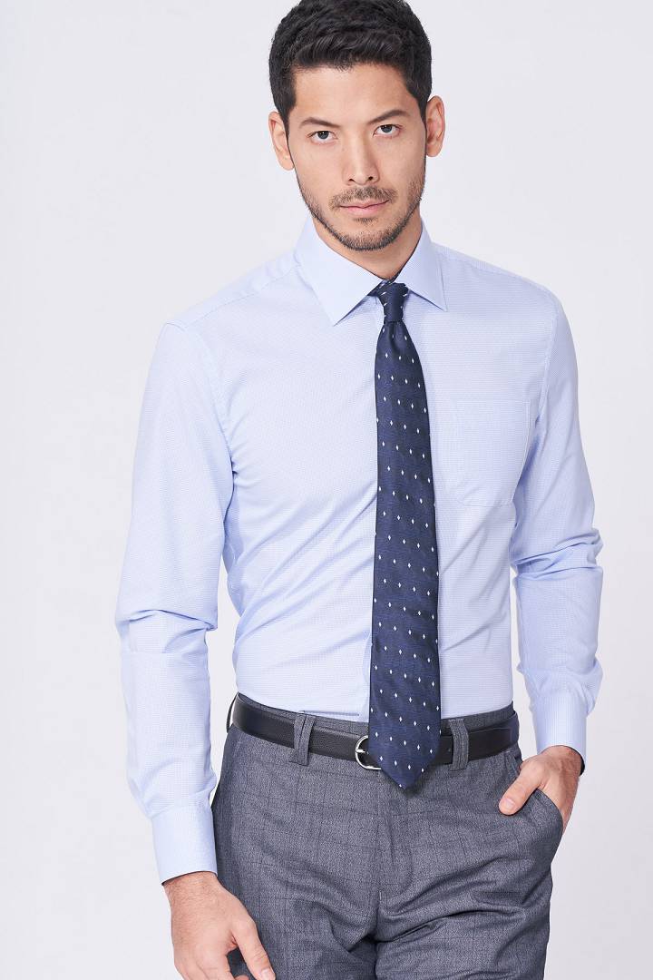 SST&C Houndstooth Blue Shirt | 0312011010  (Outlet)_0