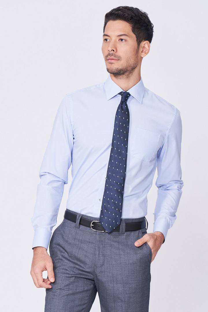 SST&C Houndstooth Blue Shirt | 0312011010  (Outlet)_1