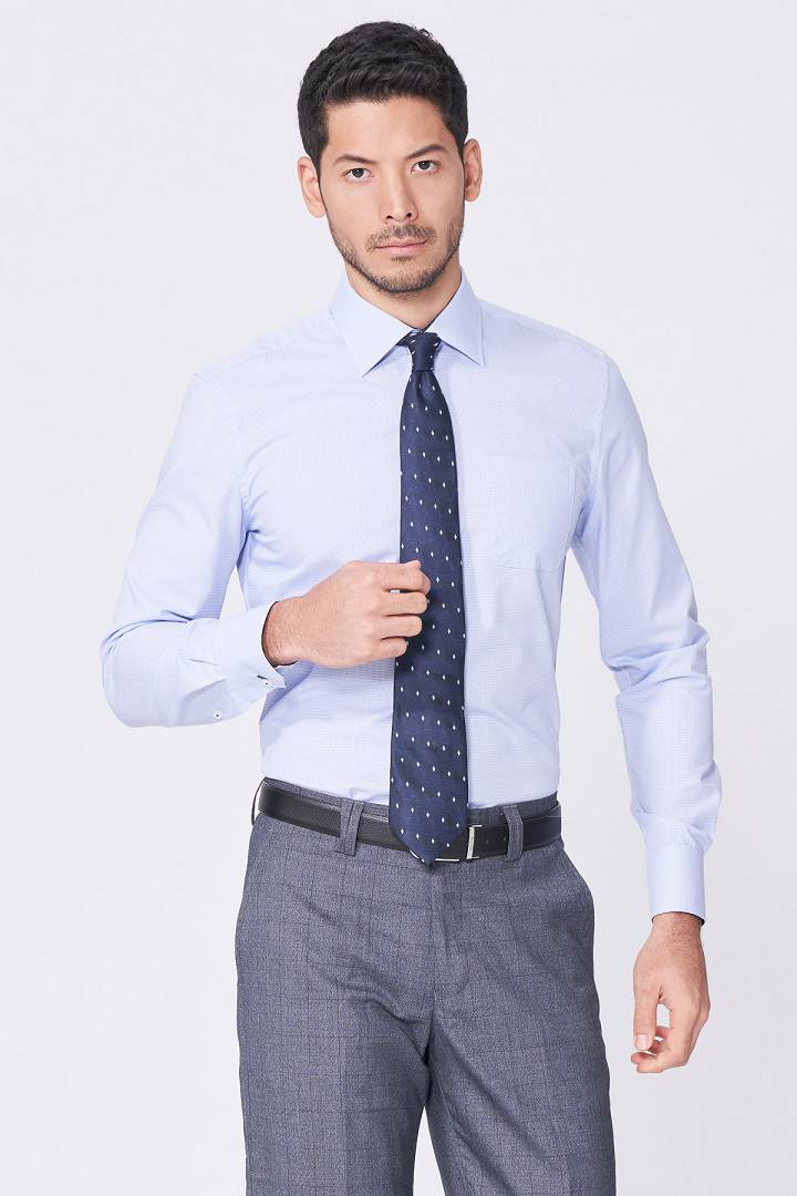 SST&C Houndstooth Blue Shirt | 0312011010  (Outlet)_2