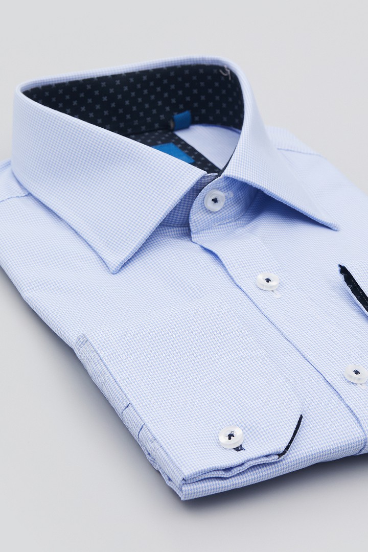 SST&C Houndstooth Blue Shirt | 0312011010  (Outlet)_6