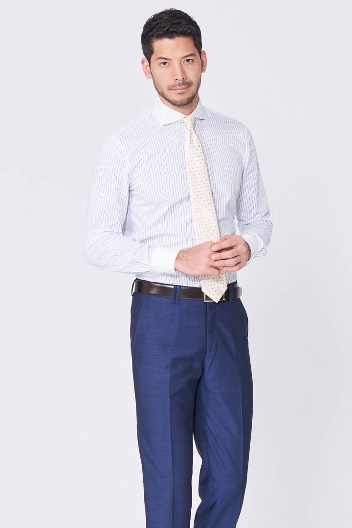 SST&C Light Blue Straight Stripe Shirt | 0312011017  (Outlet)_4