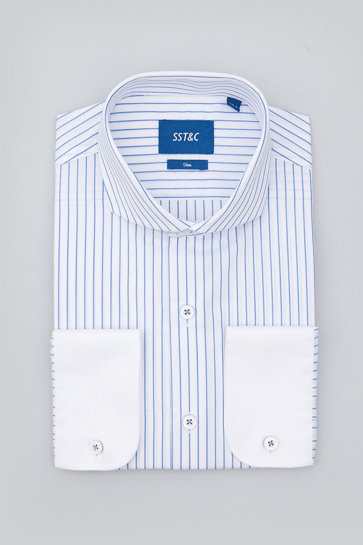 SST&C Light Blue Straight Stripe Shirt | 0312011017  (Outlet)_8