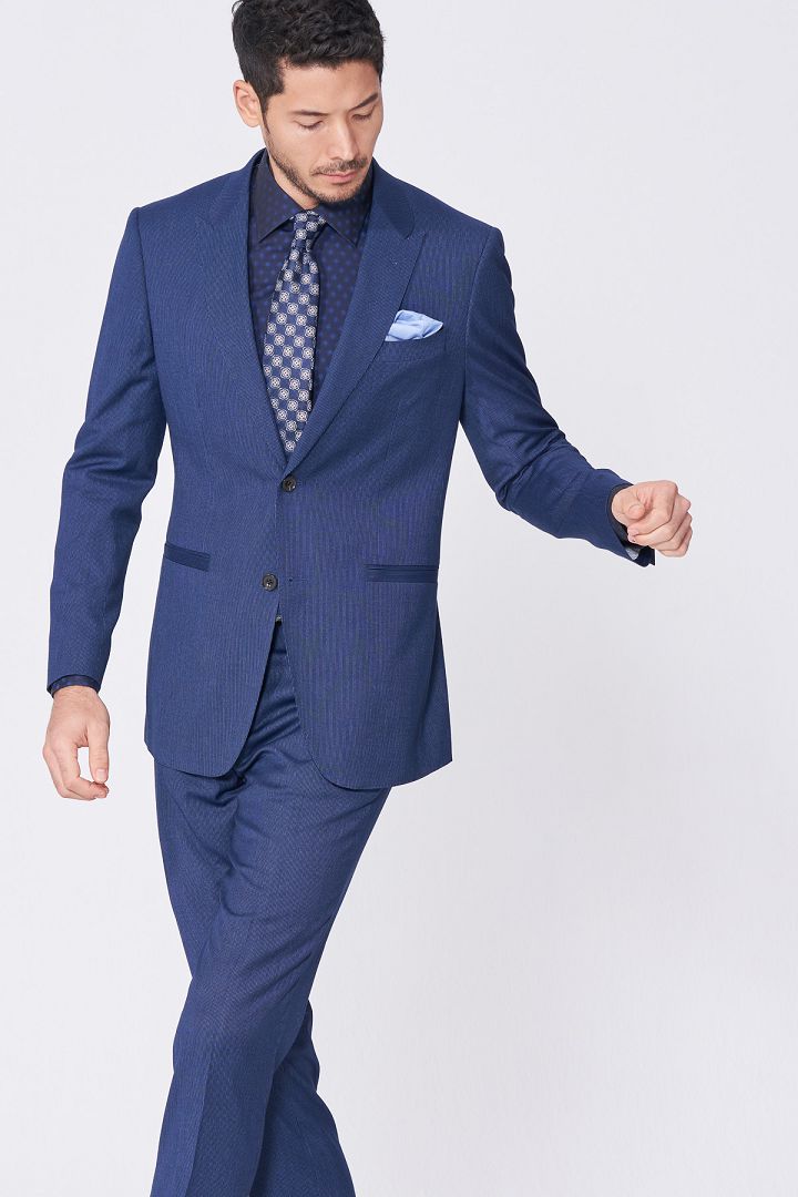 SST&C #Online Exclusive  Navy Striped Pattern Slim Fit Suit Jacket | 0112012003  (Outlet)_4