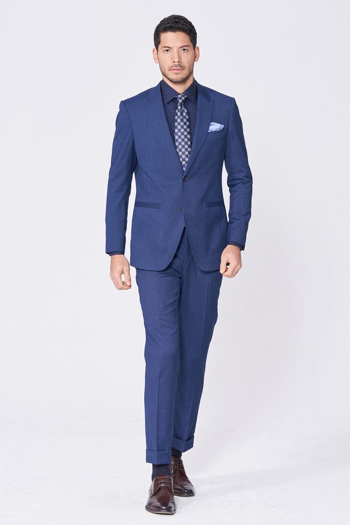 SST&C #Online Exclusive  Navy Striped Pattern Slim Fit Suit Jacket | 0112012003  (Outlet)_6
