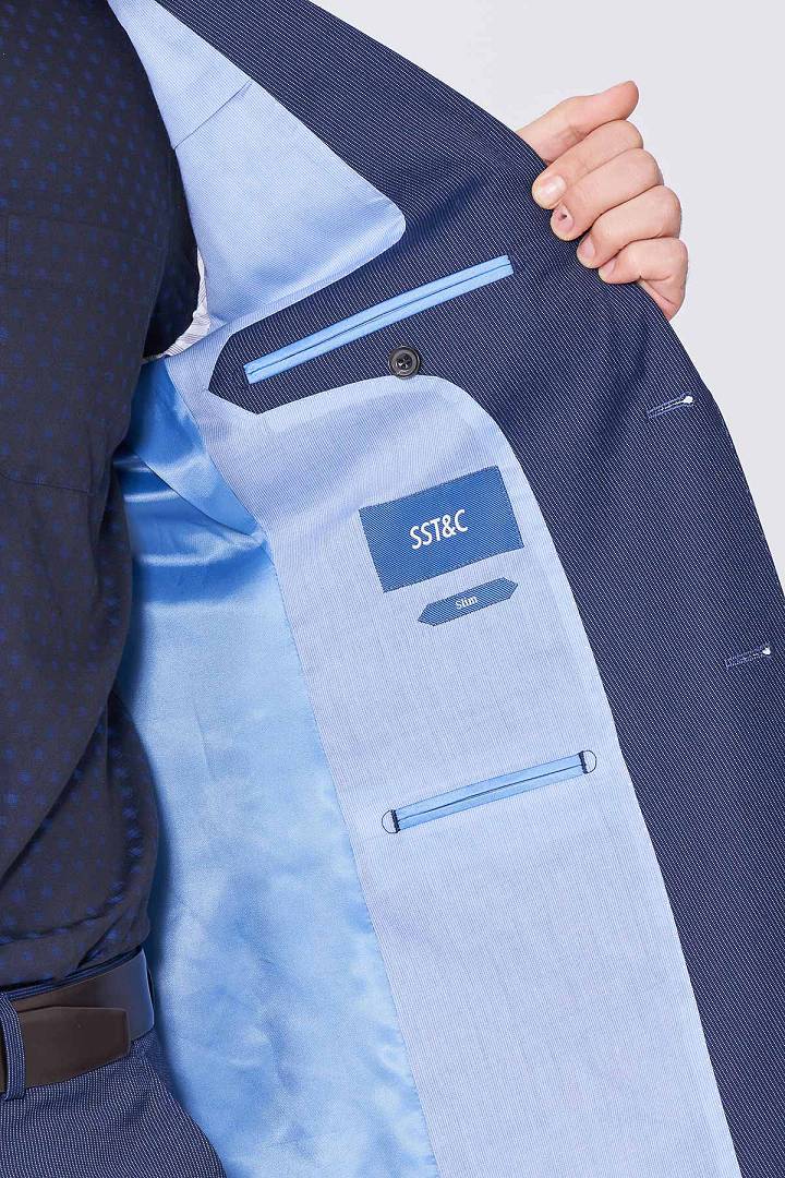 SST&C #Online Exclusive  Navy Striped Pattern Slim Fit Suit Jacket | 0112012003  (Outlet)_8