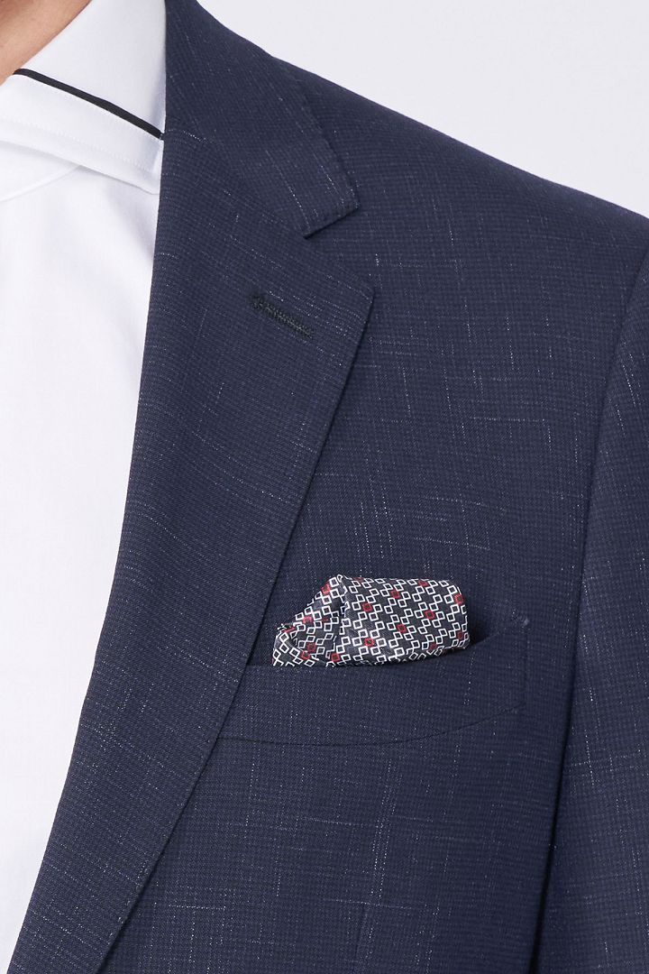 SST&C Navy Dark Check Pattern Slim Fit Suit Jacket | 0112012004  (Outlet)_7