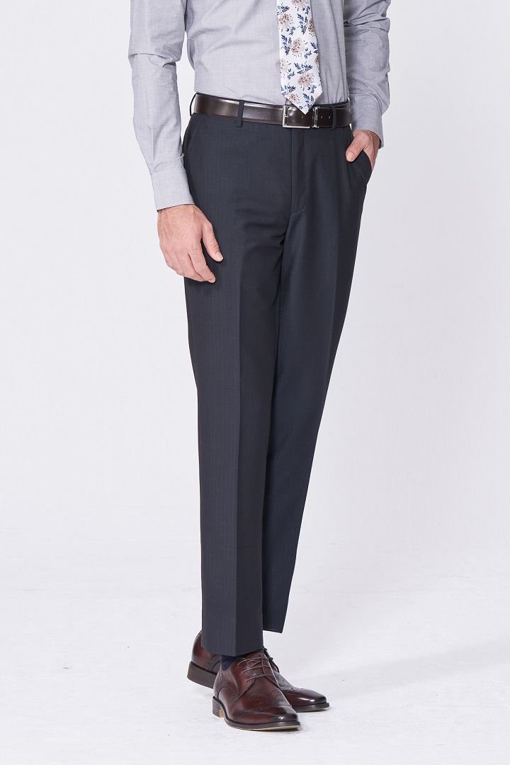 SST&C Black Dark Striped Pattern Classic Suit Trousers | 0212012002  (Outlet)_1