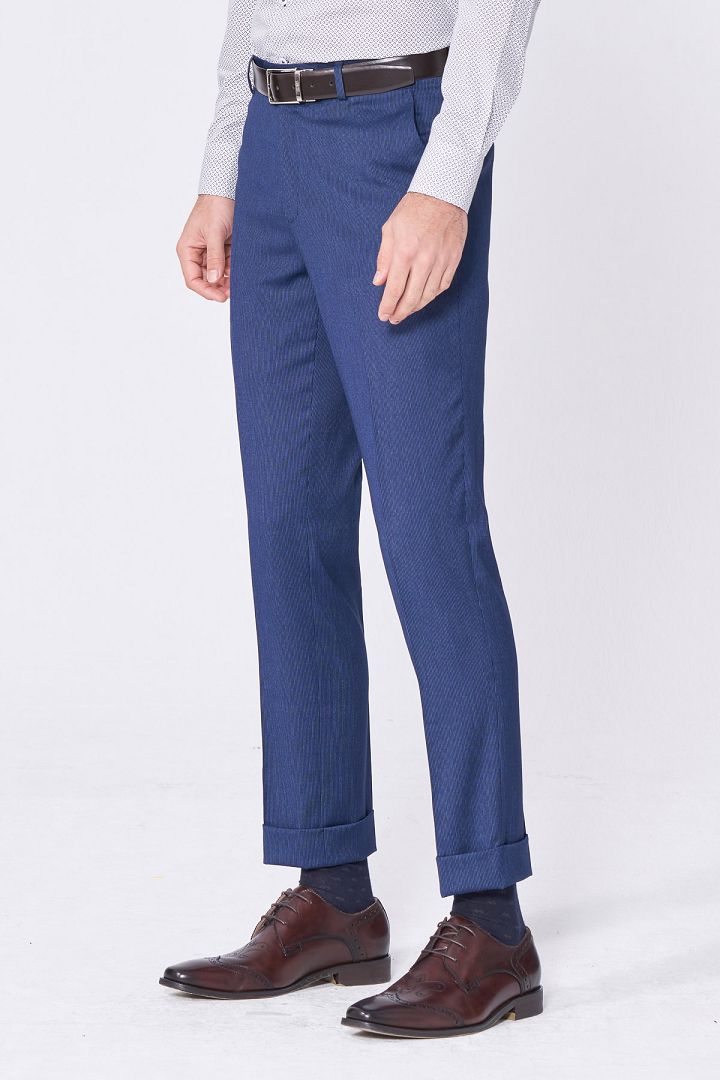 SST&C #Online Exclusive  Navy Striped Pattern Slim Fit Suit Trousers | 0212012003  (Outlet)_5