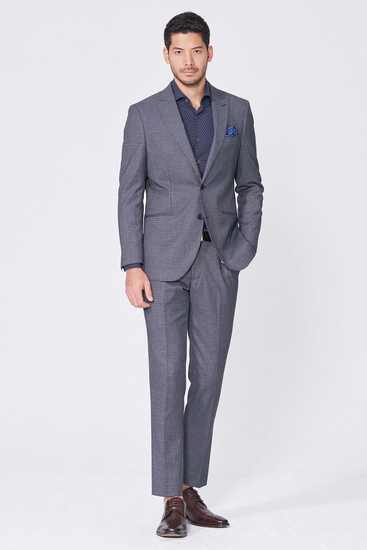 SST&C Gray Check Pattern Slim Fit Suit Jacket | 0112101004  (Outlet)_5
