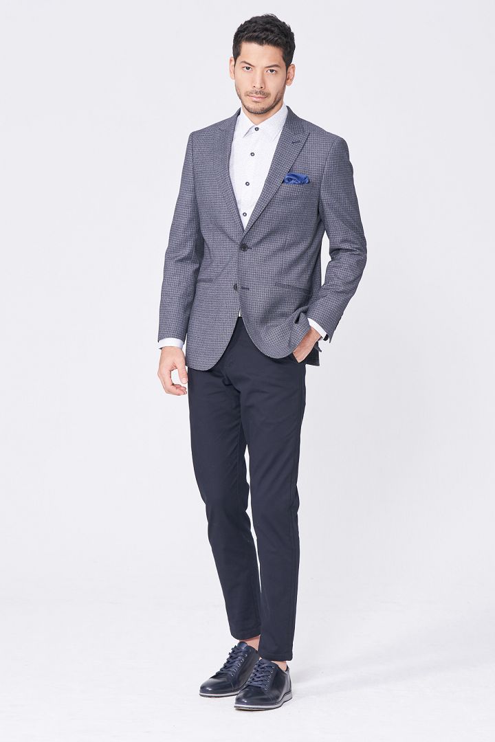 SST&C Gray Check Pattern Slim Fit Suit Jacket | 0112101004  (Outlet)_6