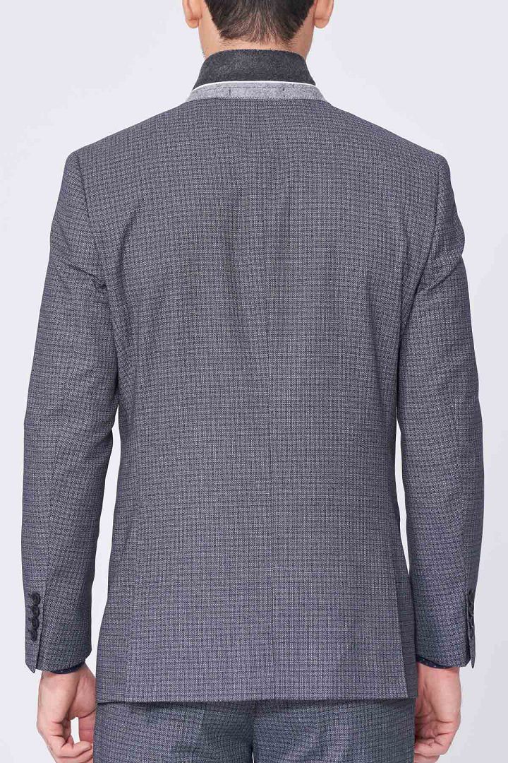 SST&C Gray Check Pattern Slim Fit Suit Jacket | 0112101004  (Outlet)_9