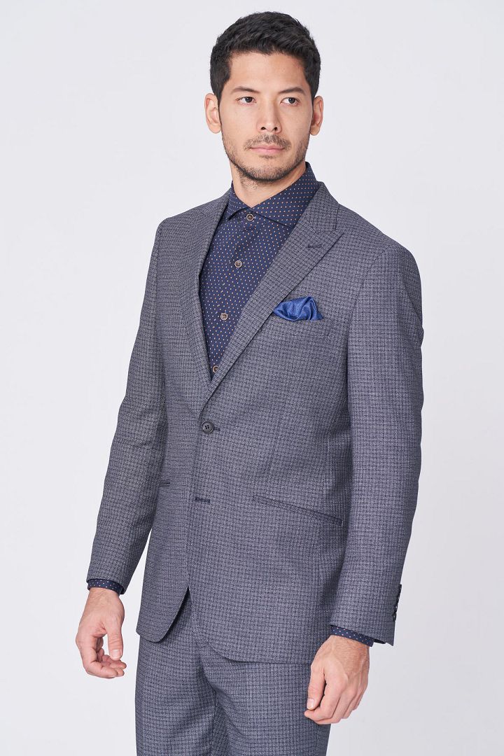 SST&C Gray Check Pattern Slim Fit Suit Trousers | 0212101004  (Outlet)_4