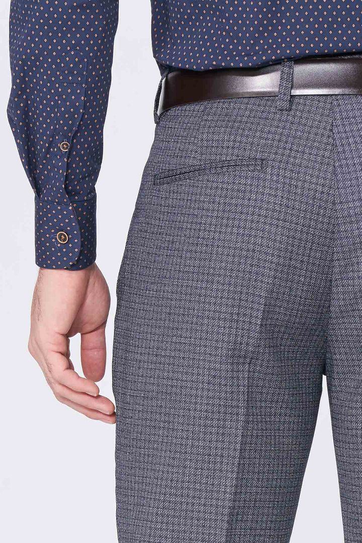 SST&C Gray Check Pattern Slim Fit Suit Trousers | 0212101004  (Outlet)_7